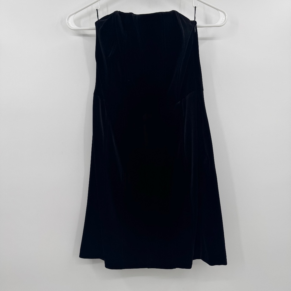 Zara Dress Women Small NEW Black Strapless Mini Velour Whimsigoth Witchy Boho
